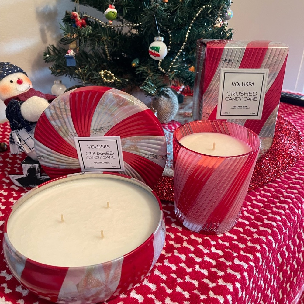 Voluspa Crushed Candy Cane Candle Collection
